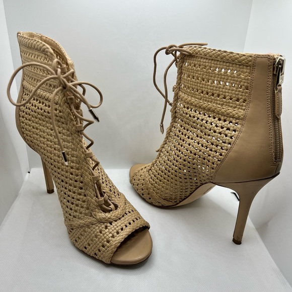 Sam Edelman Shoes - Size 8, 3-inch Heel, Mid-Calf, Sandal Boots, Cream Color